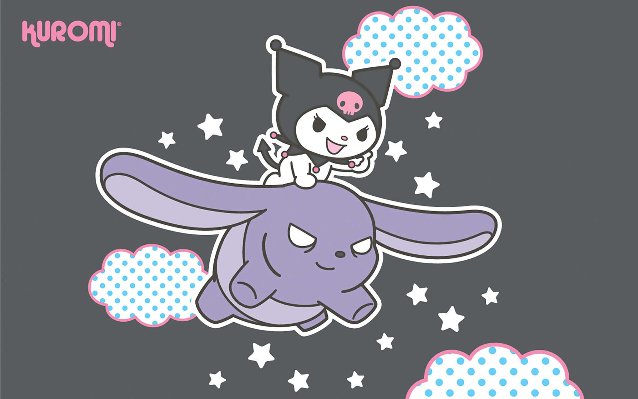 Kuromi Friends Retro Purple Wallpaper Kawaii Hoshi