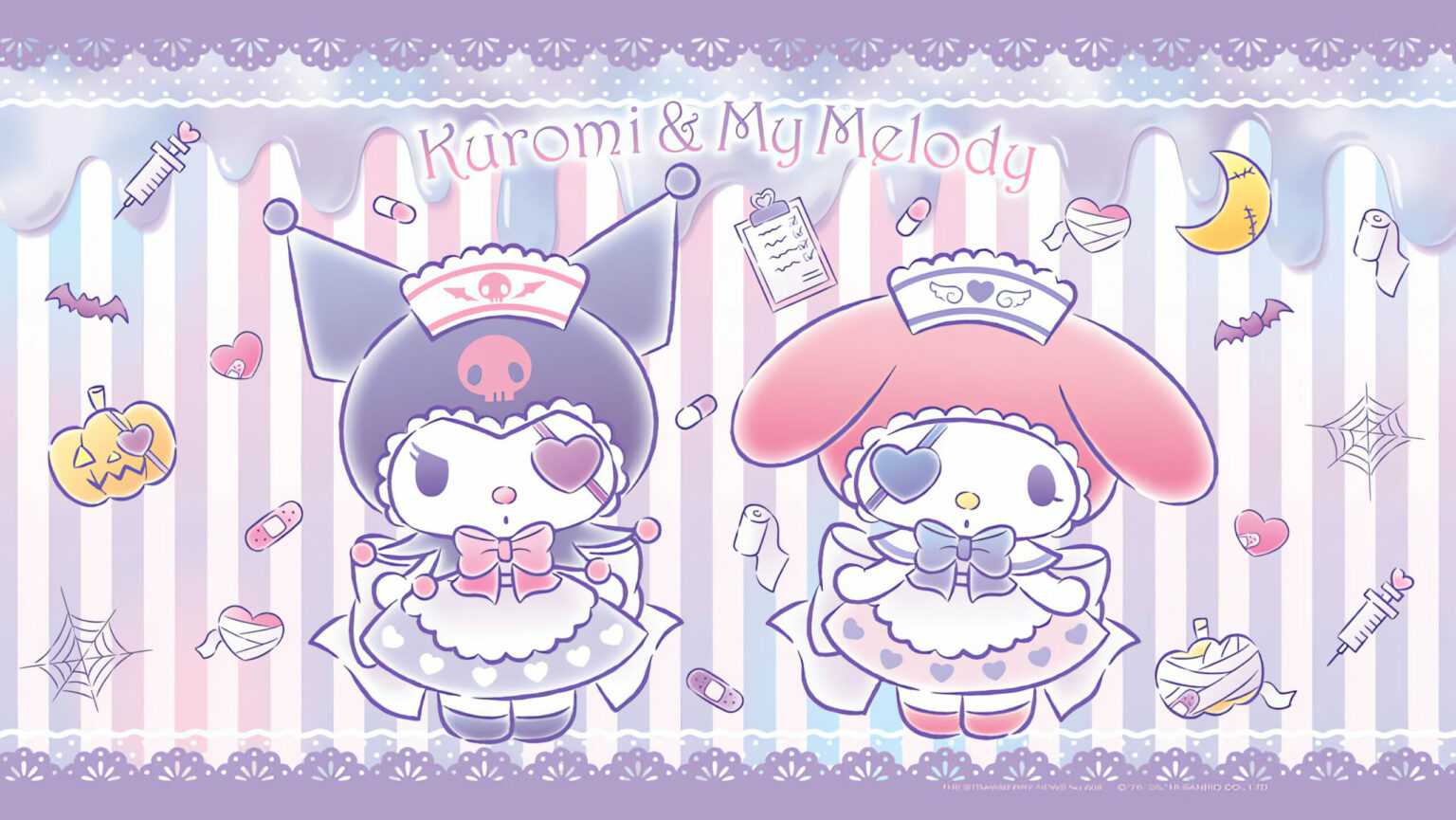 Kuromi Friends Retro Purple Wallpaper Kawaii Hoshi