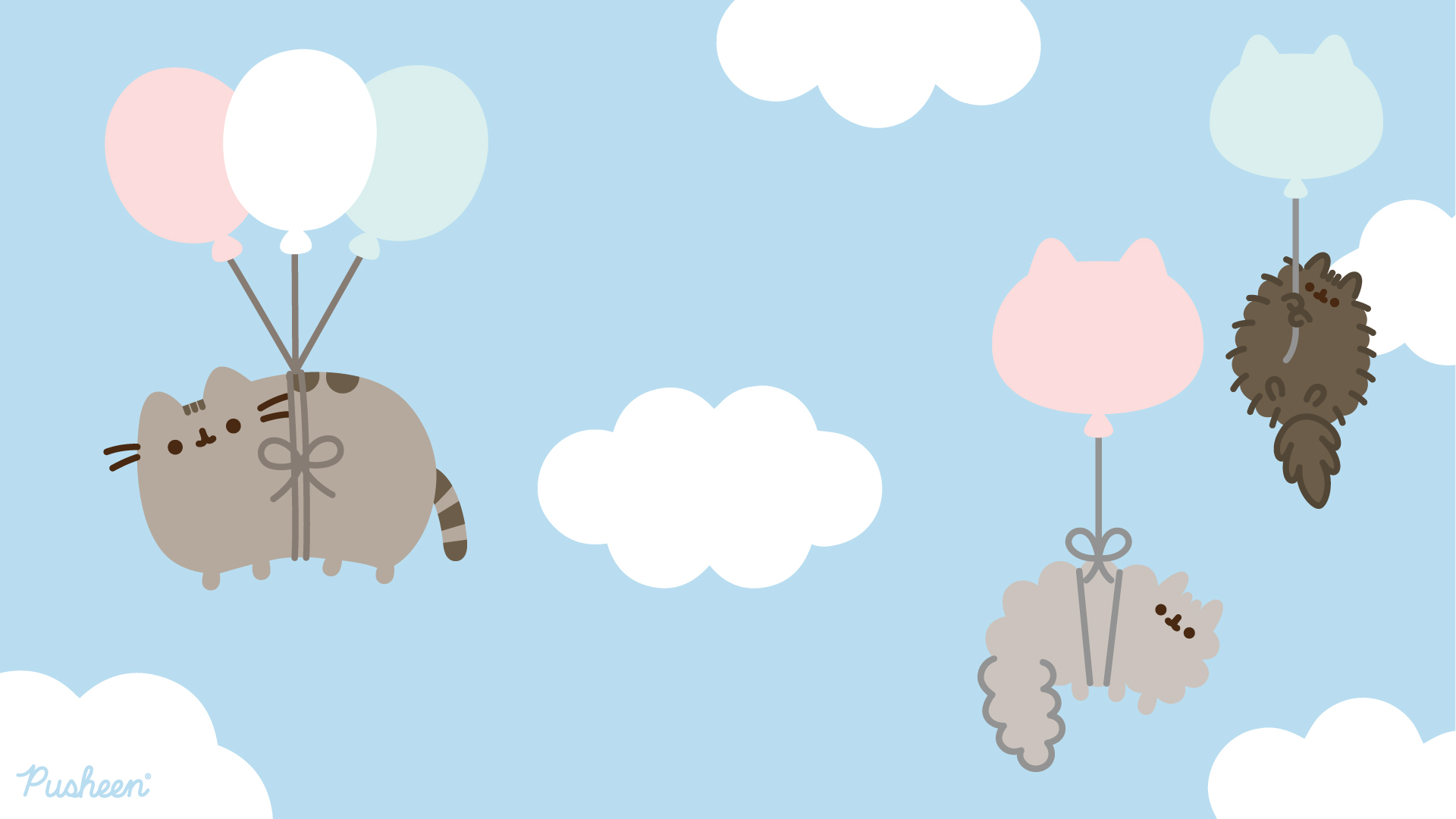 Pusheen The Cat Clouds Virtual Background - Kawaii Hoshi