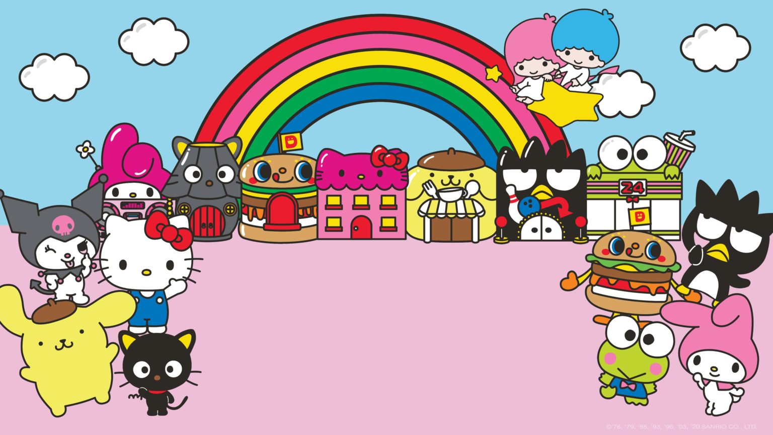 Sanrio Hello Kitty & Friends Rainbow Wallpaper