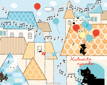 Kutusita Nyanko Cat Day-time Music Wallpaper