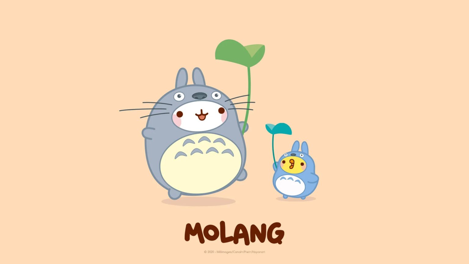 Molang & Totoro Desktop Wallpaper
