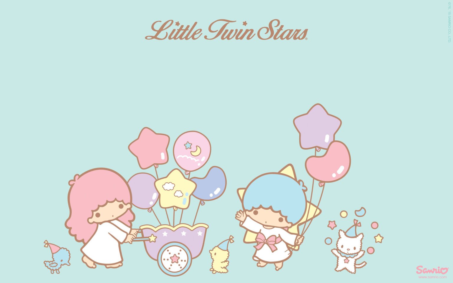 Little Twin Stars Cute Balloons Desktop Wallpaper