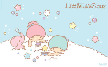 Little Twin Stars Cute Bubble Bath Wallpaper