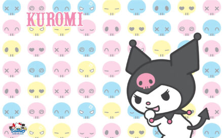 Cute Pastel Skulls Kuromi Desktop Wallpaper