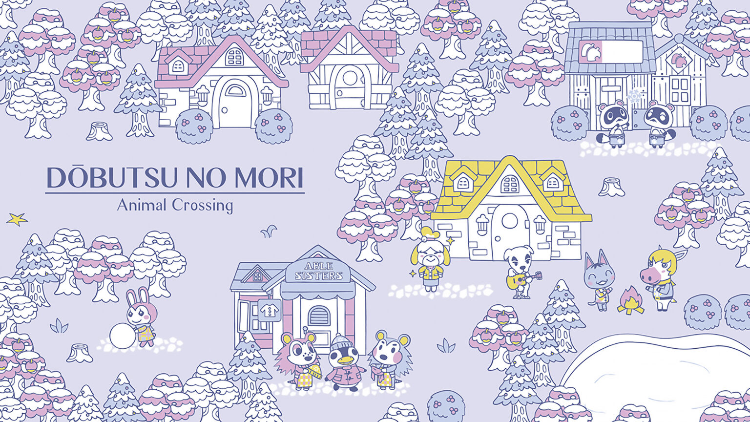 Nintendo Animal Crossing (Dōbutsu no Mori) Winter Wallpaper