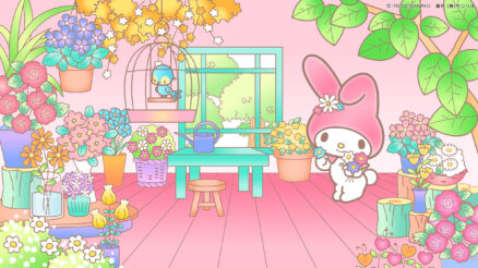 My Melody Bright Flower Shop Wallpaper