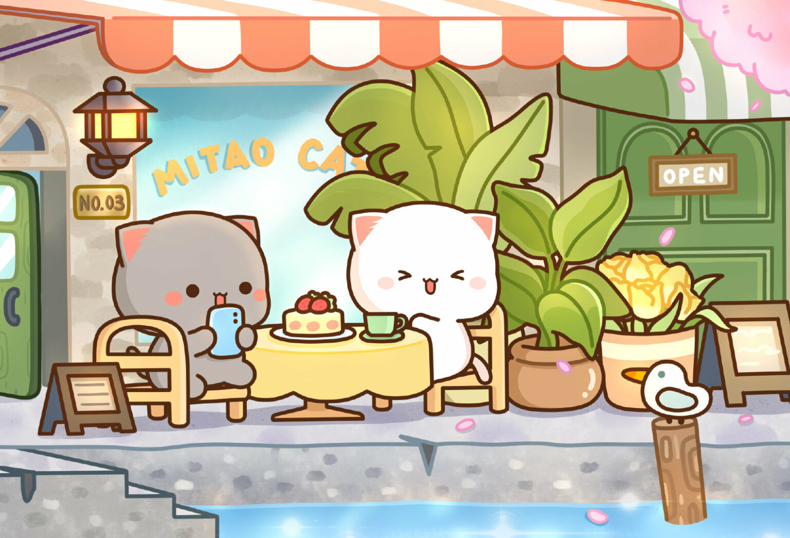 Cute Mitao Cat Cafe Desktop Wallpaper