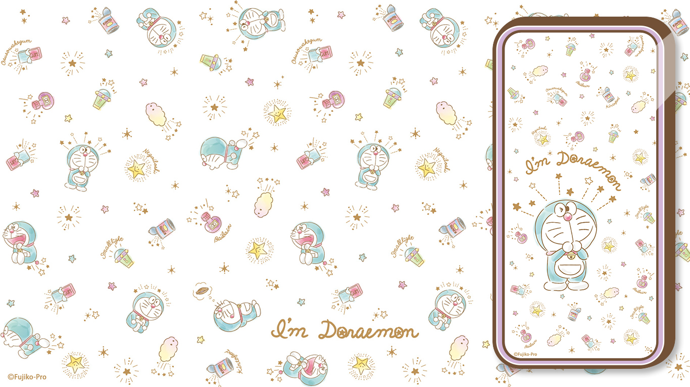 Cute Doraemon Pattern Wallpaper Desktop & Mobile Wallpaper
