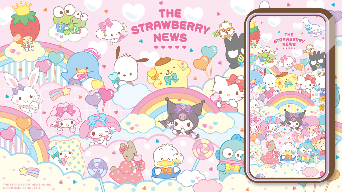 Sanrio Strawberry News April 2023 Wallpaper for Desktop & Mobile