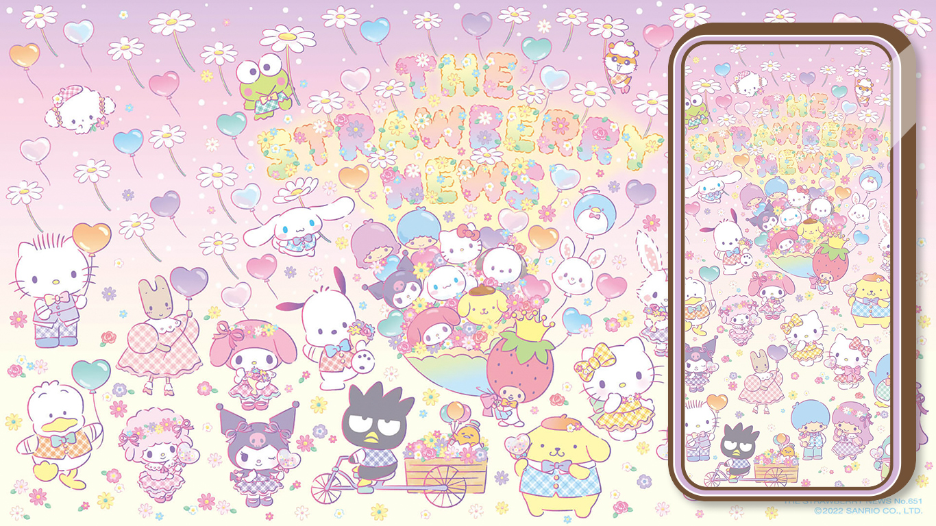 Sanrio Strawberry News May 2022 Cute Pastel Wallpaper