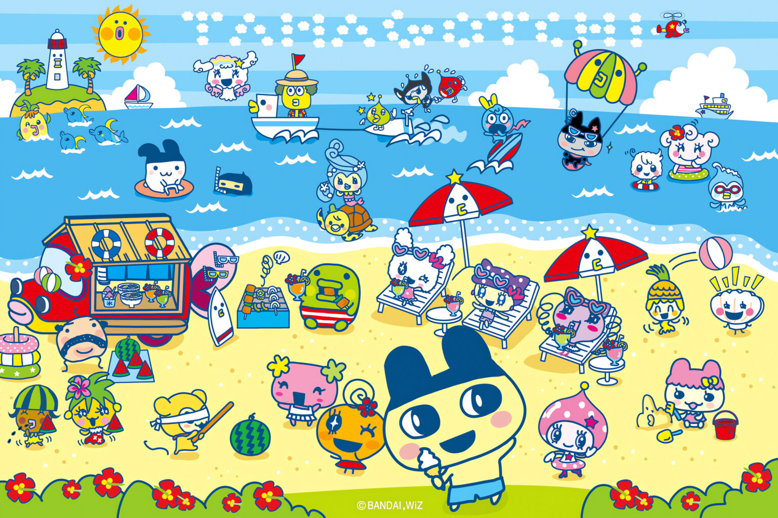 Tamagotchi Beach Party Wallpaper For Desktop & Mobile