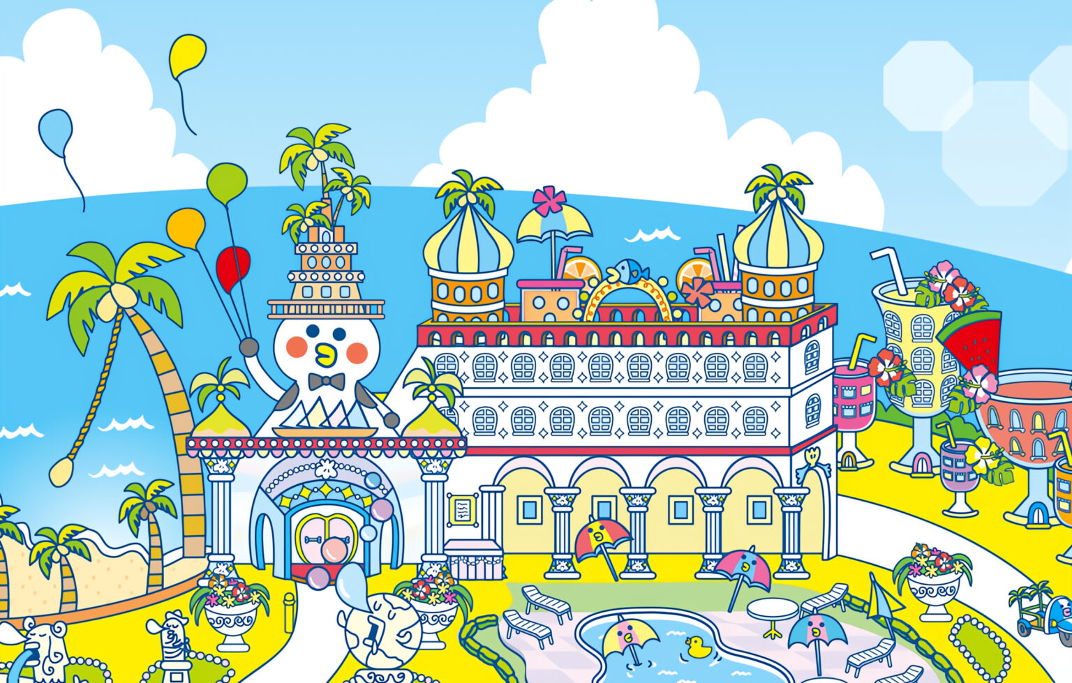 Fun Tamagotchi Tama Resort Hotel Virtual Background