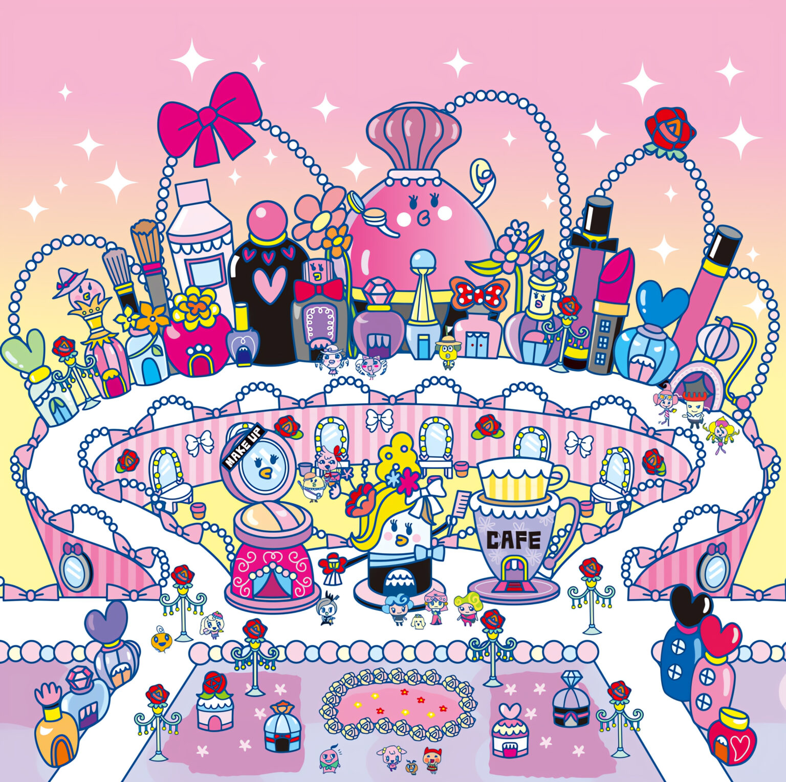 Cute Tamagotchi Beauty Salon Desktop Wallpaper - Kawaii Hoshi