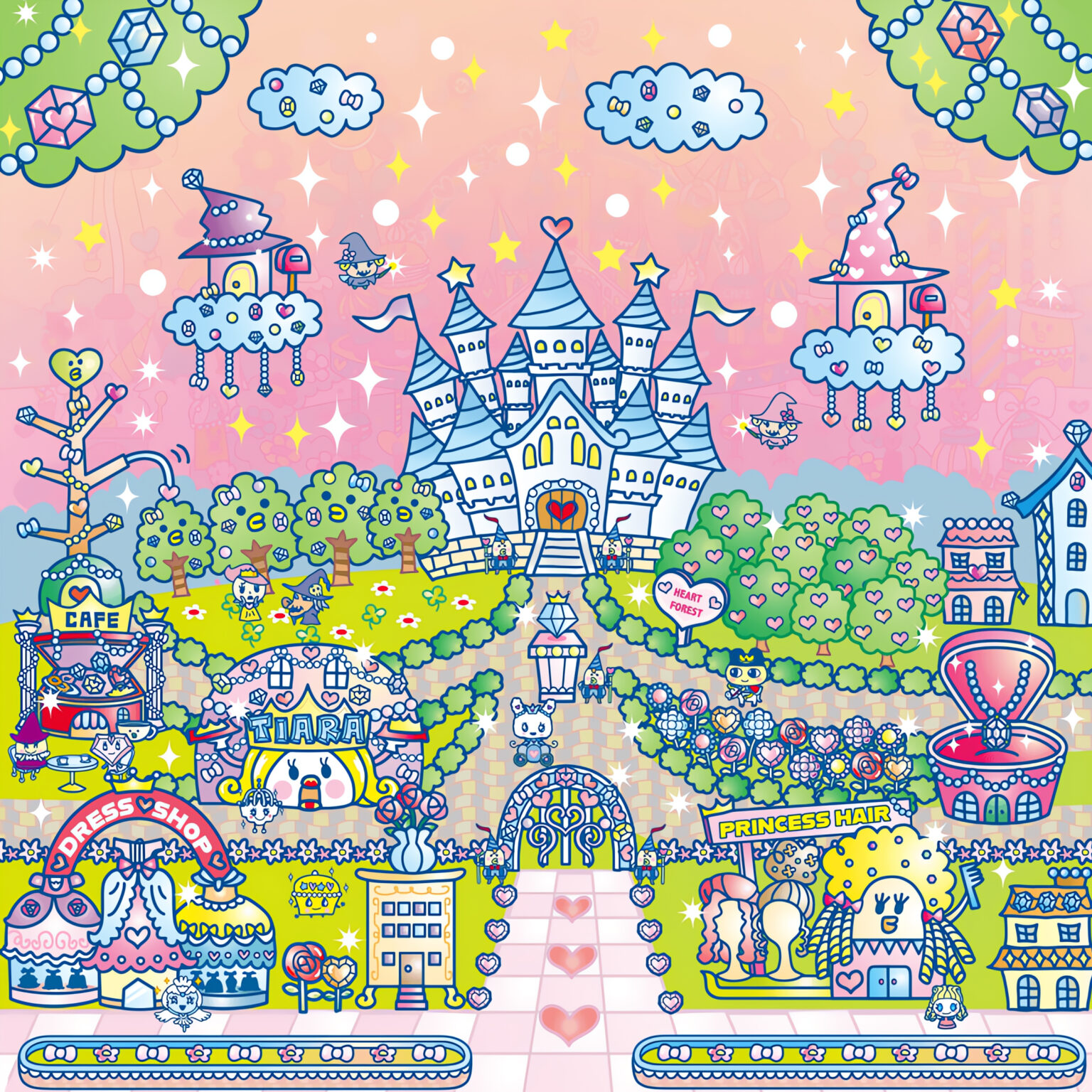 Cute Pink Tamagotchi Princess Palace Desktop Wallpaper