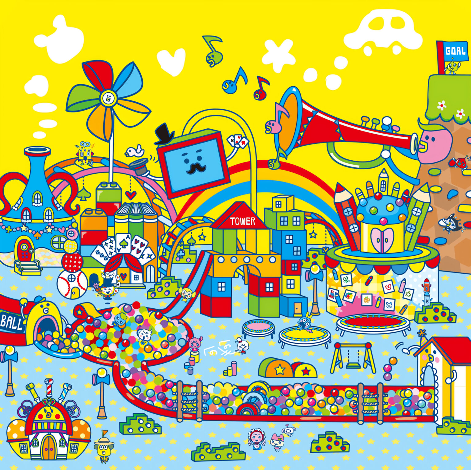 Kawaii Tamagotchi Toy Park Digital Background