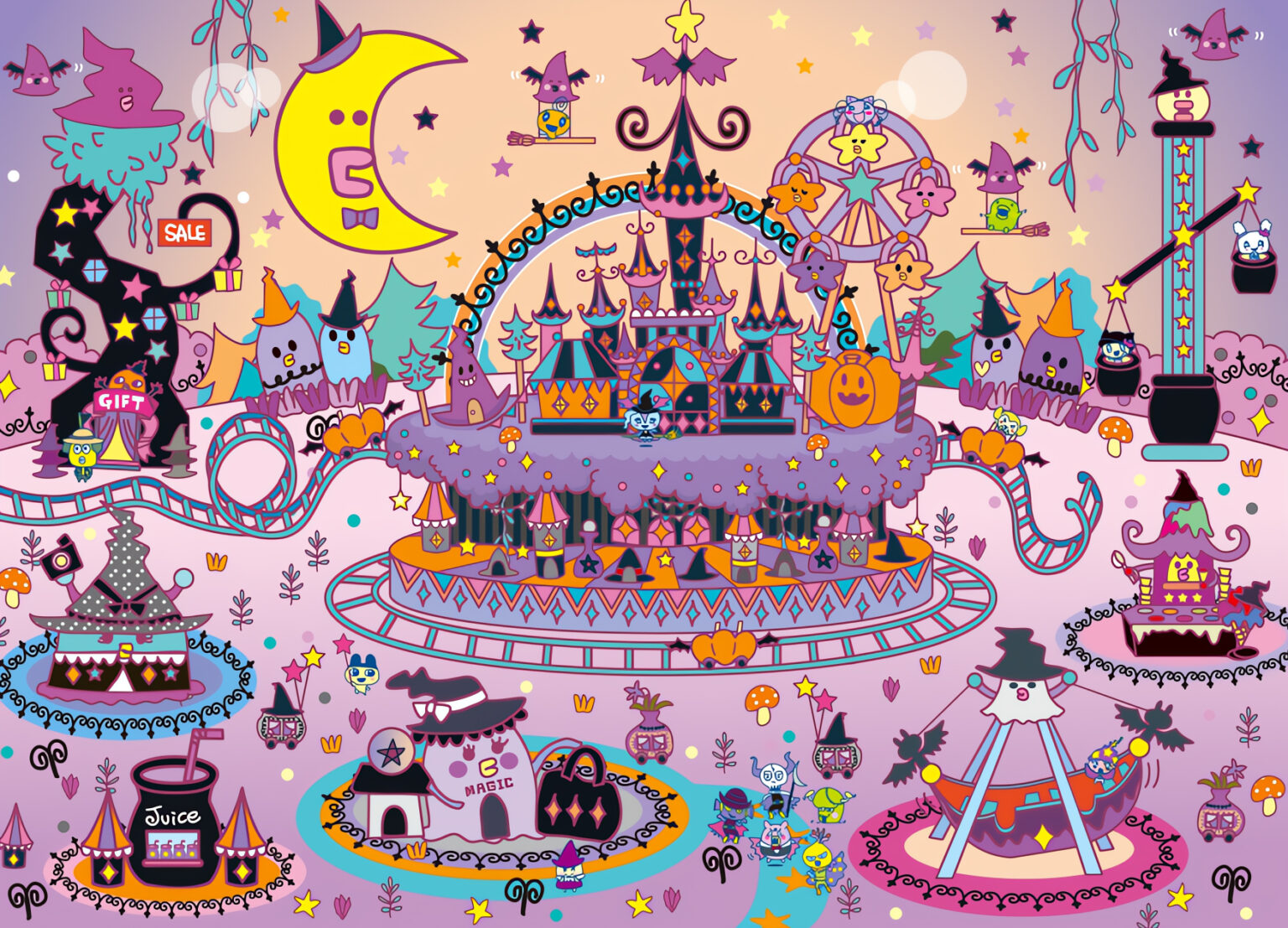 Cute Tamagotchi Spooky Magic Land Wallpaper