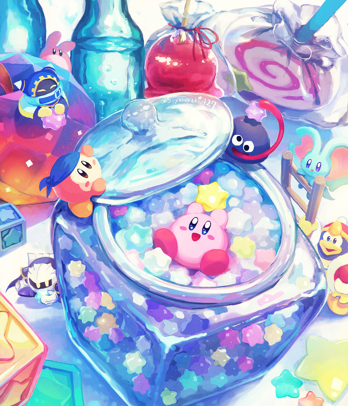 Cute Kirby Candy Jar Wallpaper by Suyasuyabi