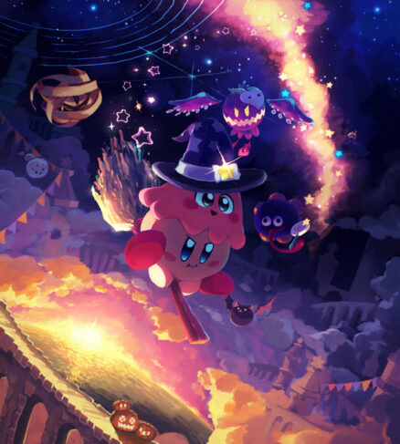 Cute Kirby Spooky Halloween Wallpaper by Suyasuyabi
