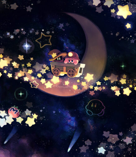 Cute Kirby & Black Mage Moon Wallpaper by Suyasuyabi